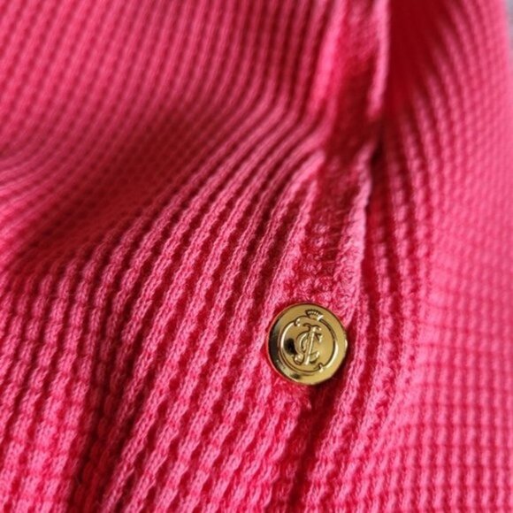 Juicy Couture coral waffle knit hoodie size medium - Picture 10 of 15